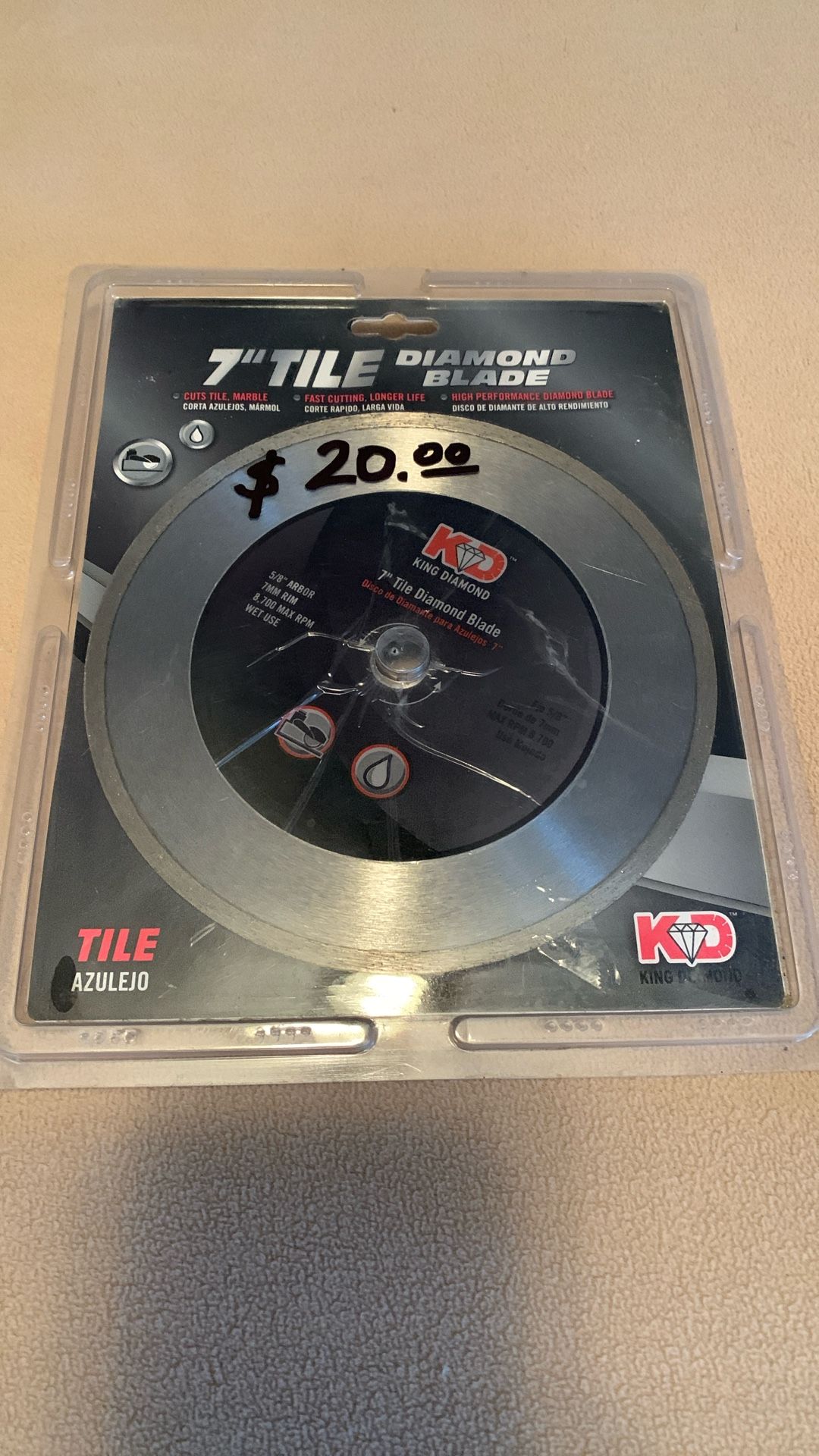 New In Box 7” KD Tile Diamond Blade
