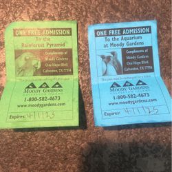 Tickets to Moody gardens Pyramids 