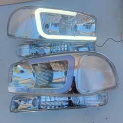 99-06 Gmc Sierra Yukon LED DRL Headlights Luces Micas Calaveras Faros Faroles Focos Headlamps 