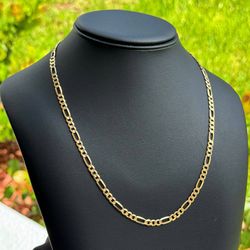 Jewelry 14k solid yellow gold Figaro link chain necklace 24.50” 4.50mm