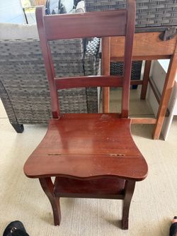 Mahogany Wood Ladder Back Chair