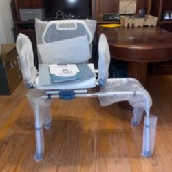 Sliding And Swiveling Transport Shower Bench