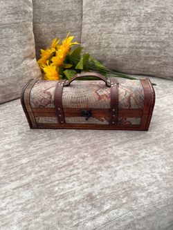 Vintage World Map Wooden Wine Box