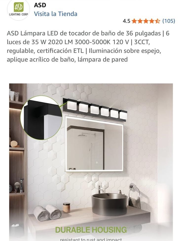 Lámpara Led Para Baño $50 Cada Una