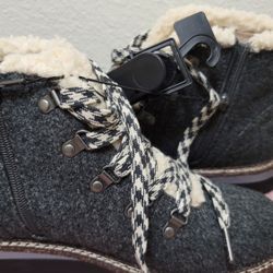 Madden NYC Women's Gray Hiker Wedge Lace Up Boots  shoes Size 10