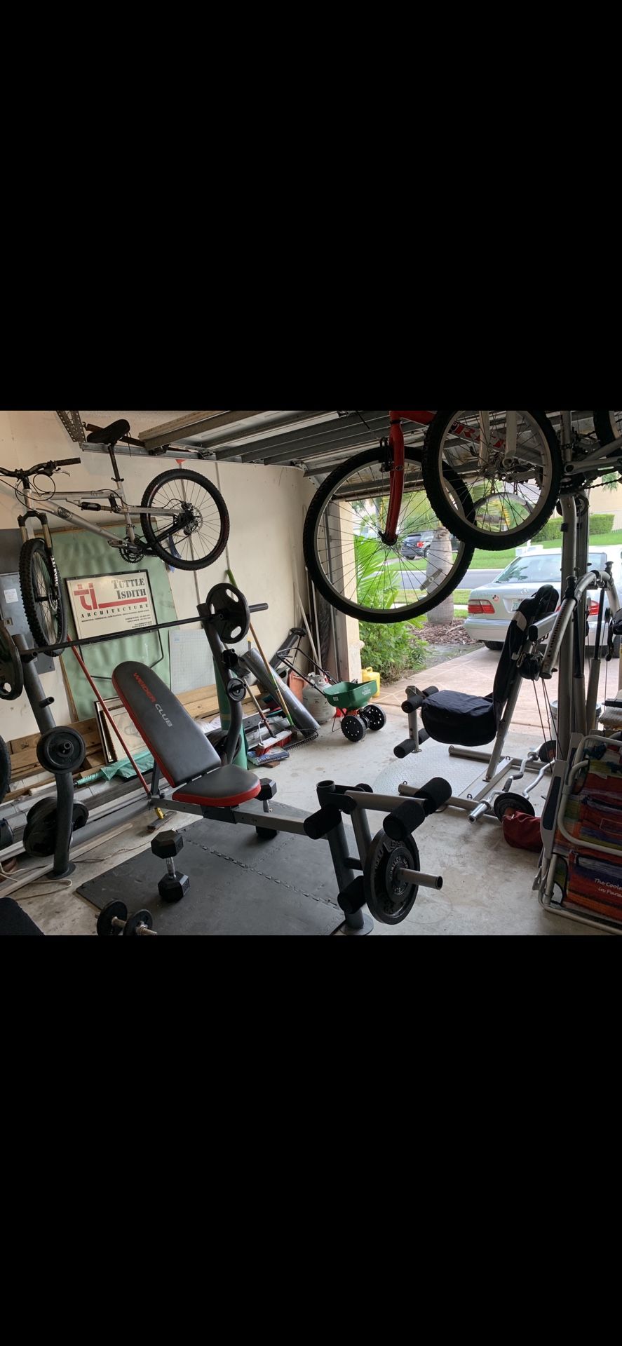 Olympic Style Adjustable Weight Bench And 245 Lb Open Grip Plates And Olympic Style 2 Inch Bar