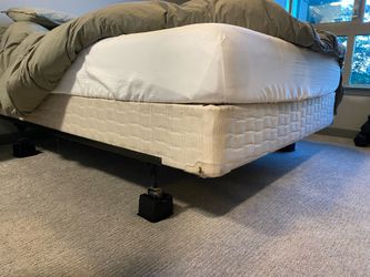 Free Queen bed metal frame/rails w/ box spring