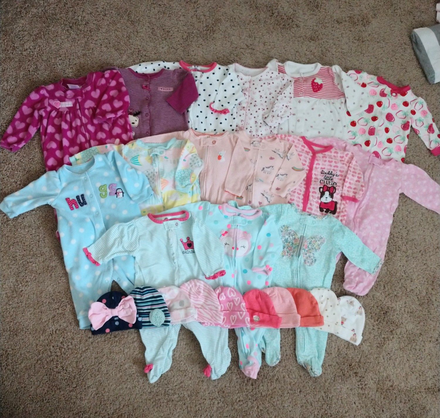 PENDING Baby Girl Sleeper Bundle 0-3 months