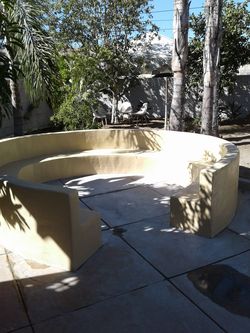 Patio concrete bench
