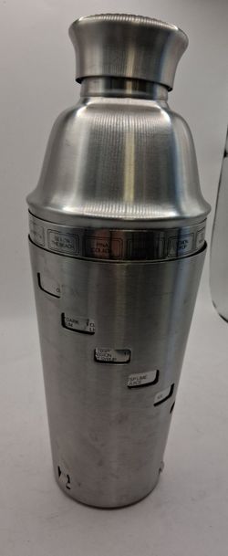 Stainless Steel Cocktail Shaker with Recipe Band