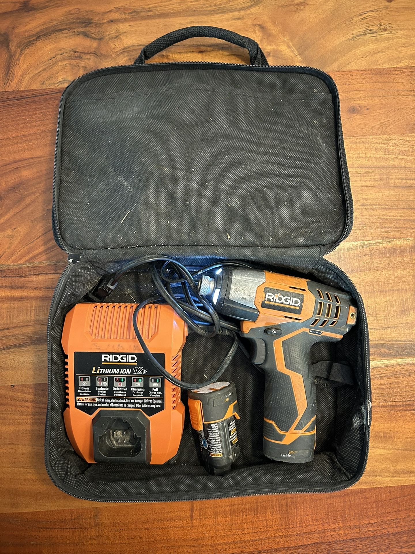 RIDGID 12-Volt Lithium-Ion 3/8 in. Cordless 2-Speed Drill Kit
