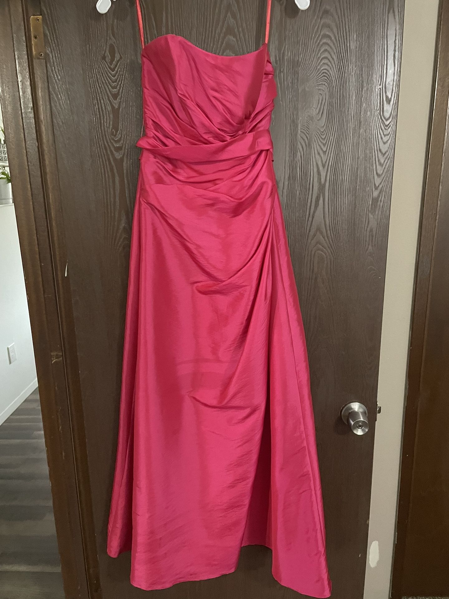 Pink Strapless Full Length Dress