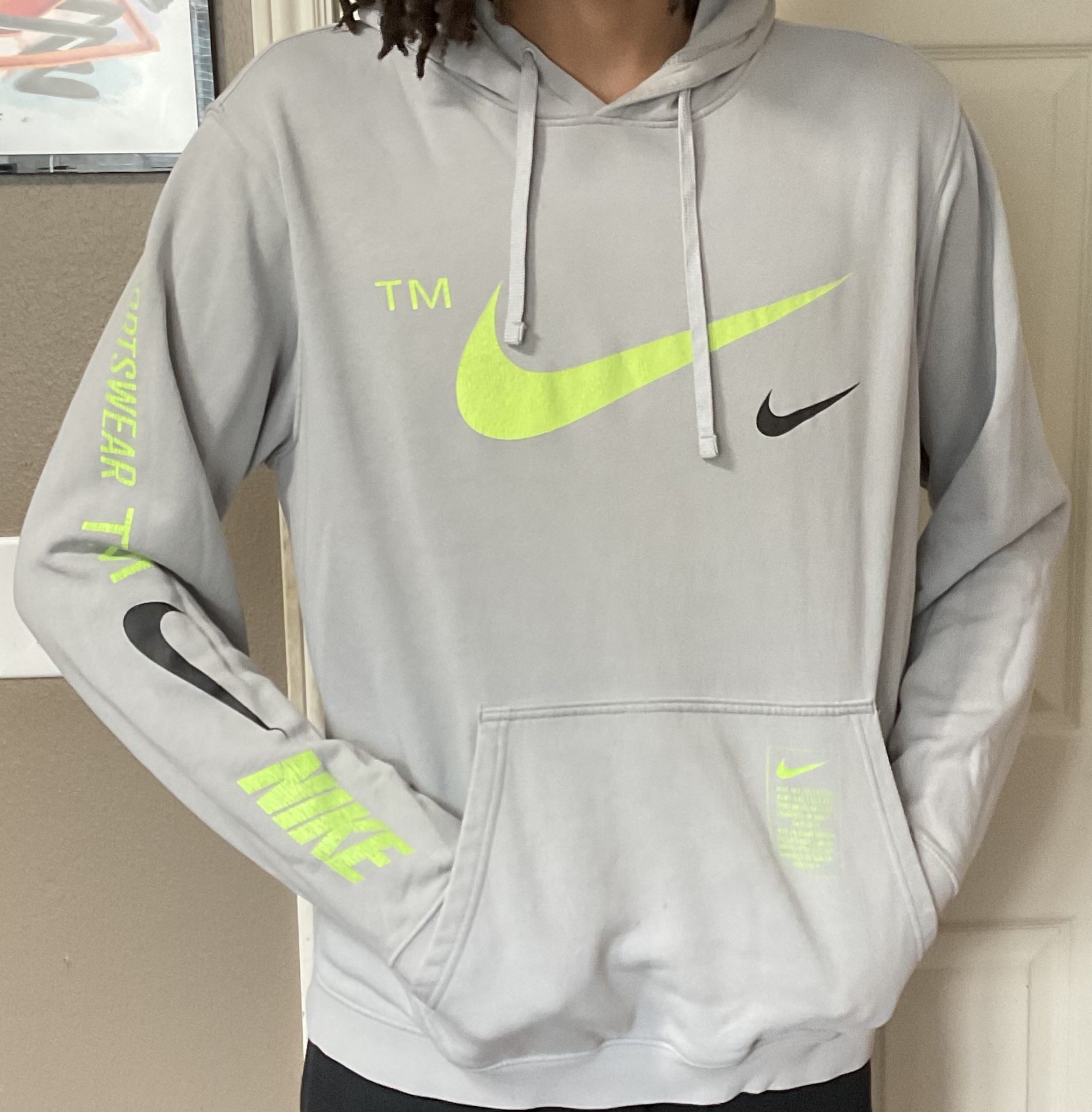 Nike Gray And Yellow Hoodie 