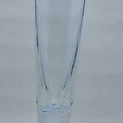 "nambe" Lead Crystal GlassVase Tall Bud 9" Oval at top/2 Sides Tear drop/2 sides Long Triangular Vase