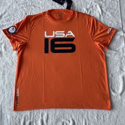 NWT Mens Polo Ralph Lauren T-Shirt Olympics Team USA 2016 Official, Orange Sz XL