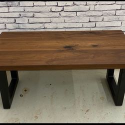 Walnut Modern Coffee Table –  With Black Legs (40x22)