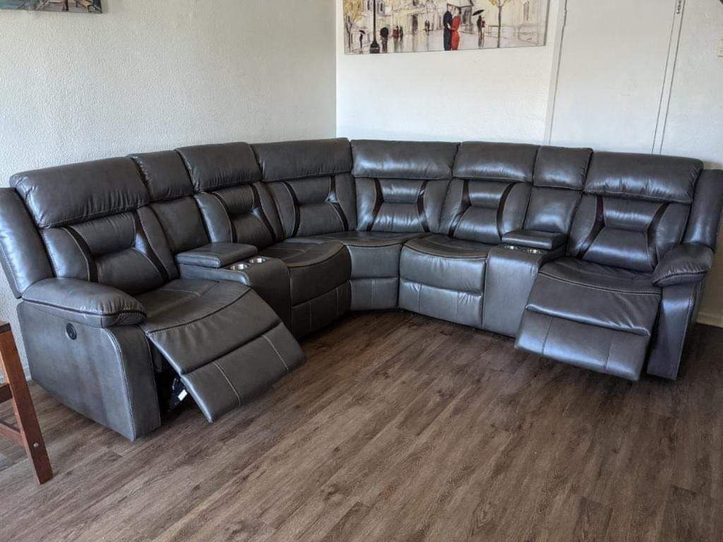 New Gray Power Recliner Sectional Couch Only $50 Down Payment