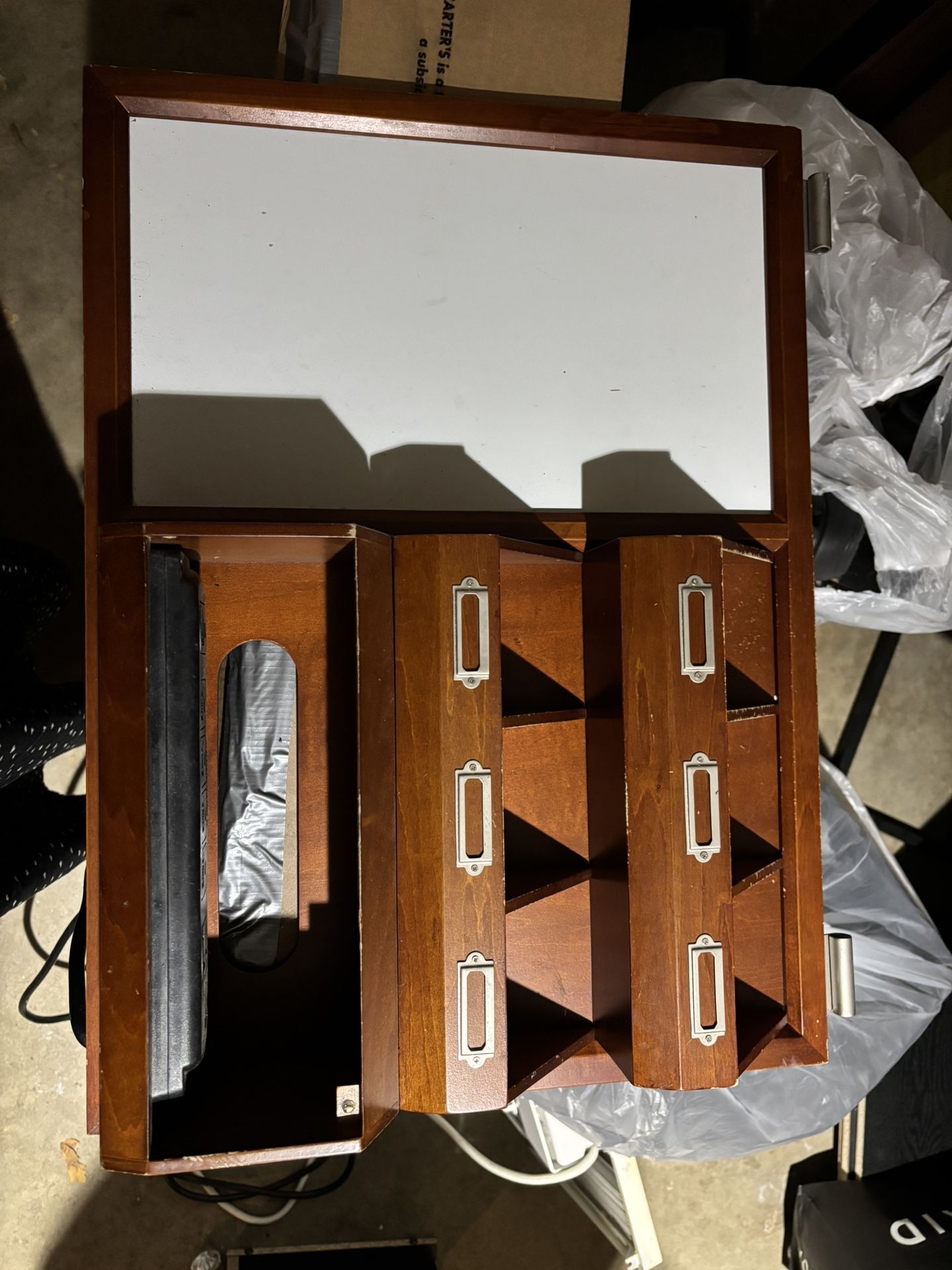 White Board Organizer with Electric Outlet Strip