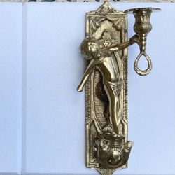 Brass, Wall Mount Candle Stick Holders, (pair).