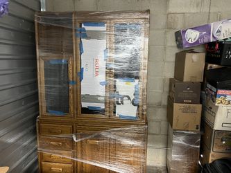Solid Oak China Hutch