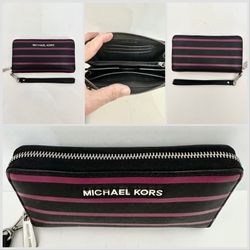 Michael Kors Jet Set Travel Striped Wristlet Wallet 