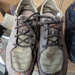 Adidas Slide Tie Brown And Tan With Orange Stitching