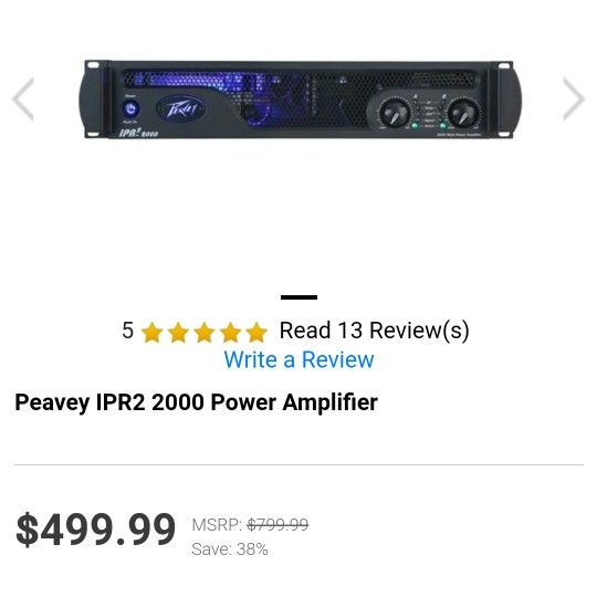 Peavey IPR2 2000 Power Amplifier

