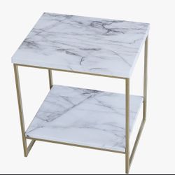 Elegant Marble and Gold End Table