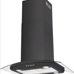 New Island Range Hood 36”  700 CFM Ceiling Mount Kitchen Vent Hood Ducted/Ductless Convertible Black