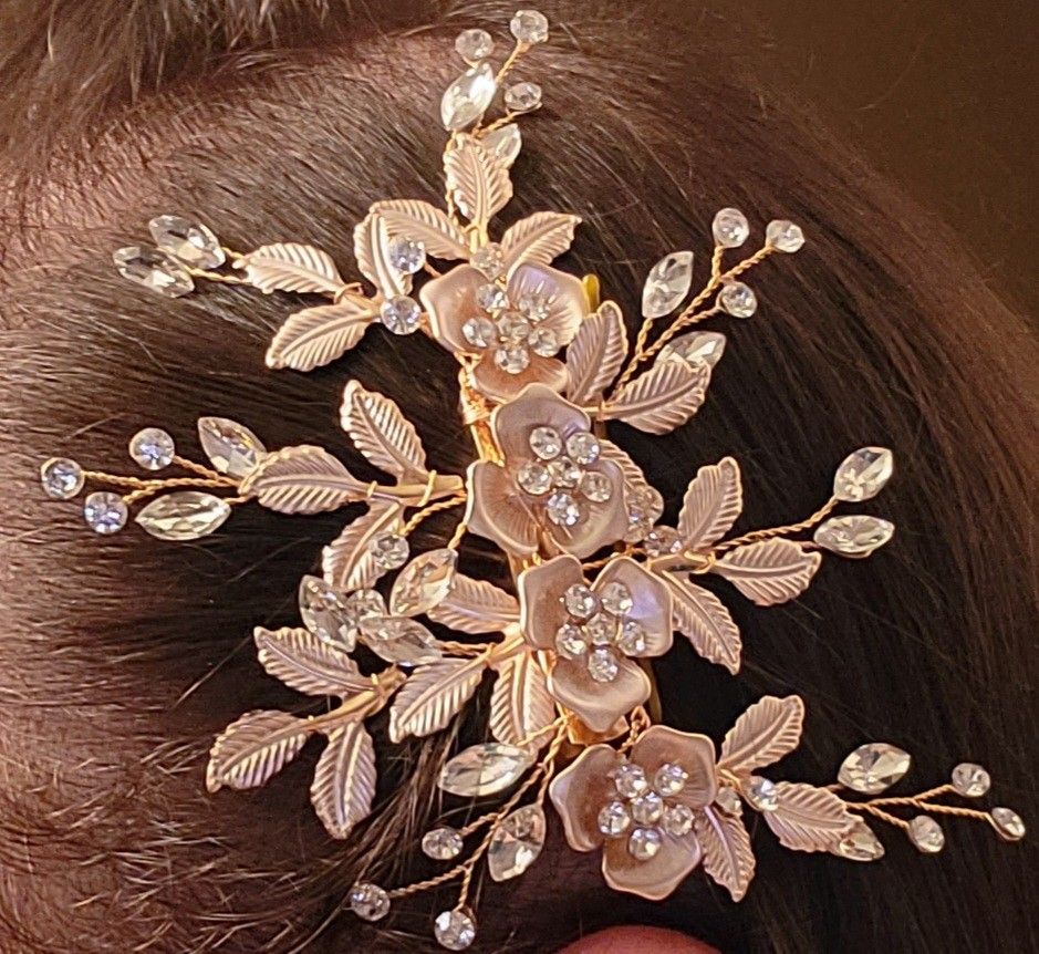 Bridal Hair Piece Rise Gold