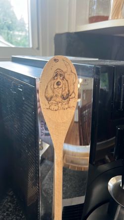 Basset hound wooden spoon