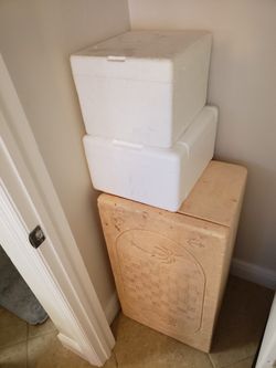 1 Large Styrofoam Cooler & 2 Smaller 