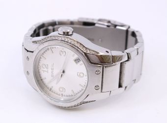 Breil TW0608 Women's Stone Case Curved Glass Stainless Steel Link Bracelet Watch