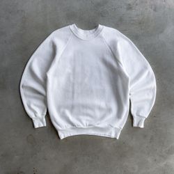 Vintage 90s White Blank Sweatshirt - L