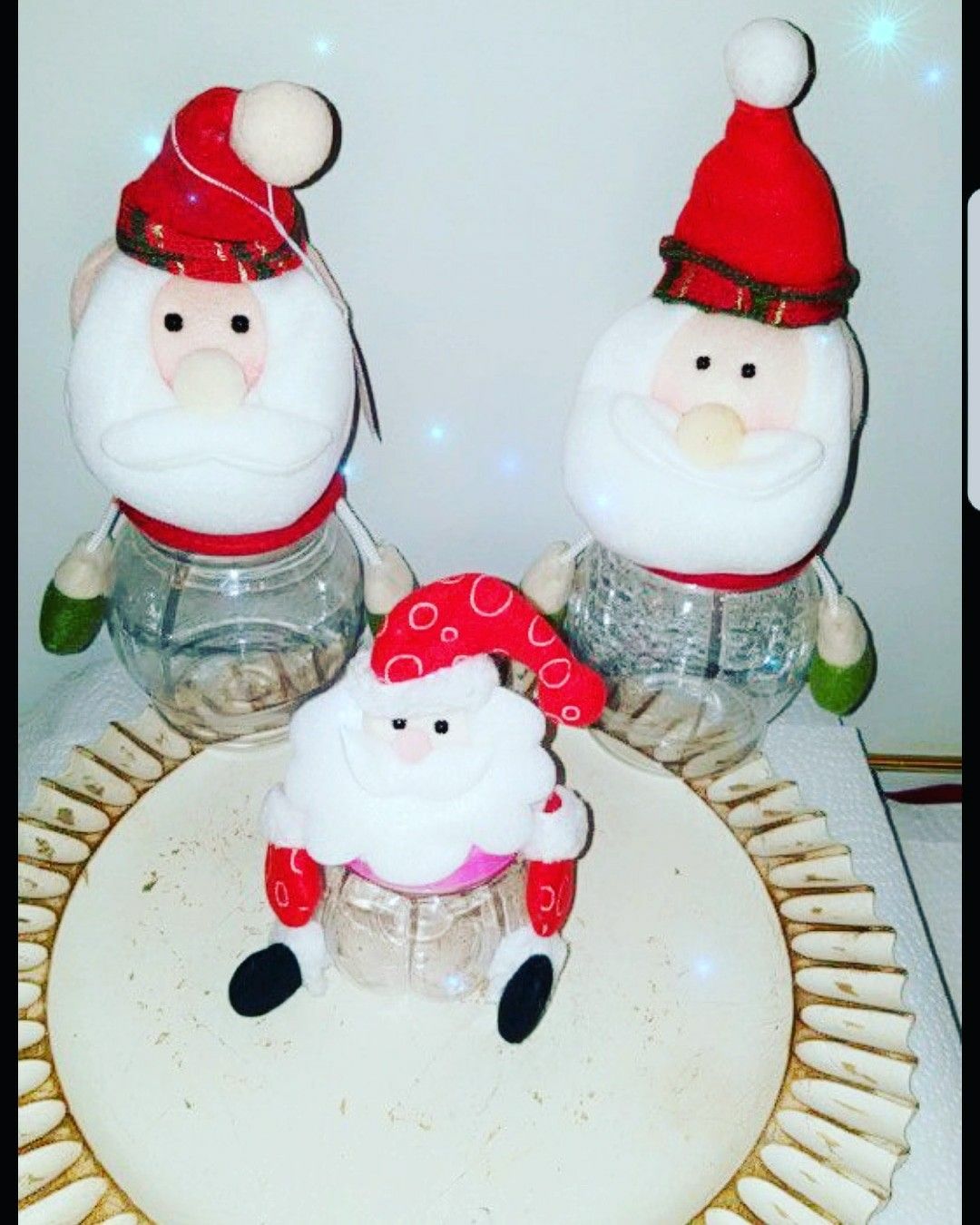 Brand new plastic Christmas jars for candies/chocolates....2 big & 1 small) $10 for a set