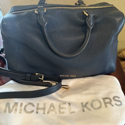 Michael Kors Large Navy Blue Leather Bag