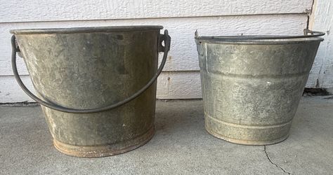 Vintage Galvanized Metal Buckets