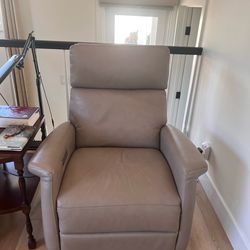 Leather recliner (fully automatic),light gray, sold as a set of 2