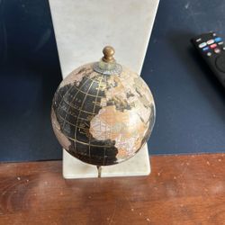 World Globe Black/gold With Marble Base
