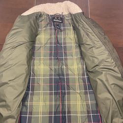 Authentic BARBOUR women jacket, dark sage color, size 10, perfect condition , wore few times on east cost.