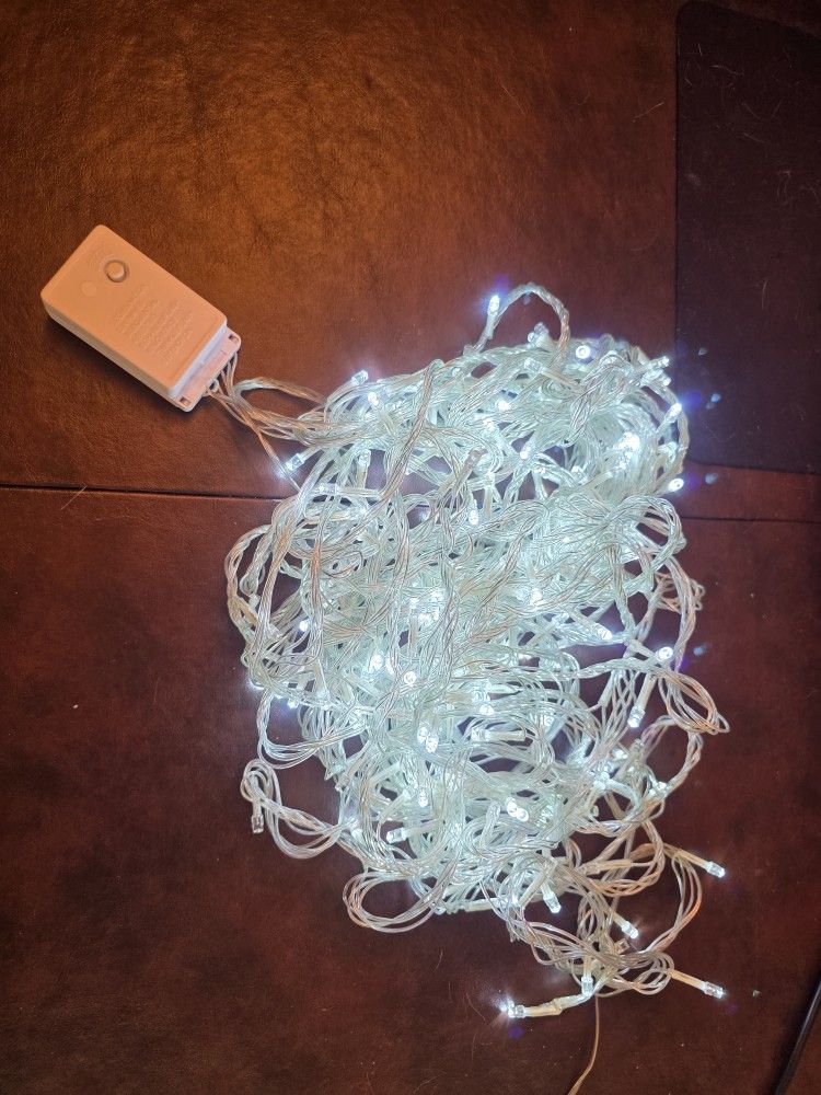5 LED String Light Sets, Clear Wire, White Bulbs