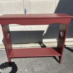 Burgundy Wood Table w/hearts
