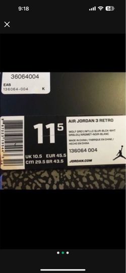 Jordan 3 wolf grey DS