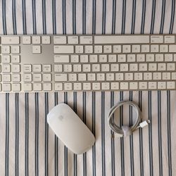 Apple Magic Keyboard with Touch ID & Numeric Keypad + Magic Mouse — White