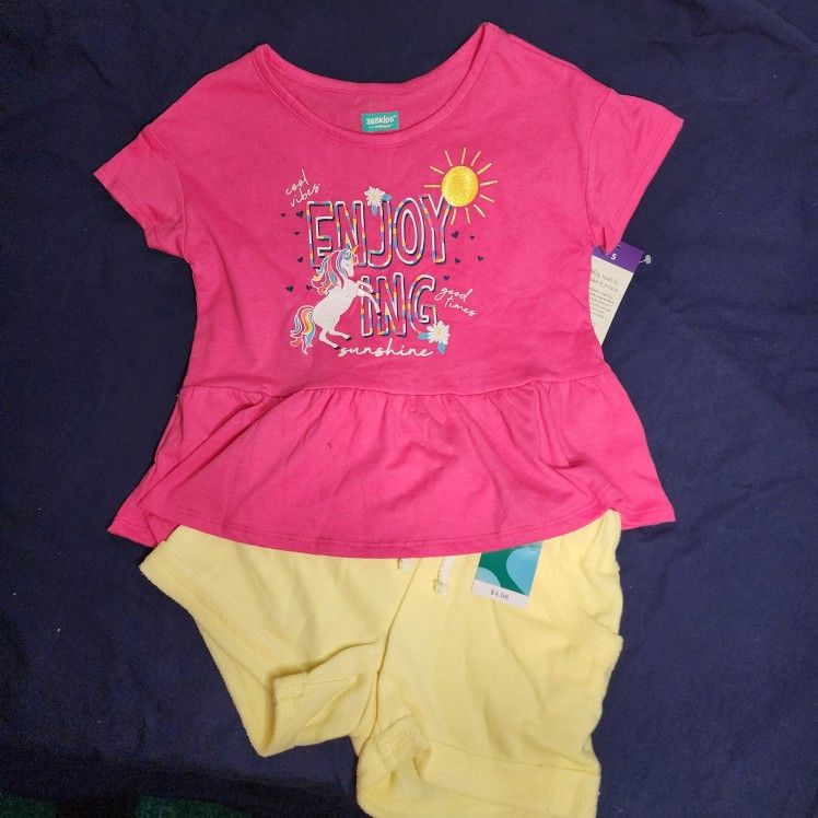 Girls Size 5 Garanimals Short Outfit NWT