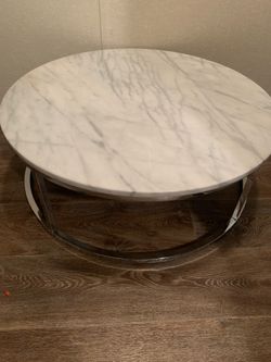 Circular Marble Top Coffee Table/ Living Room Table /Nook Table/ Side Table with Metal Frame