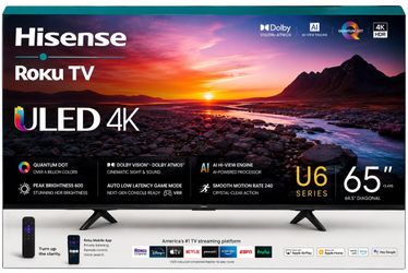 Hisense U6 Series 65” ULED 4K Roku TV - NUEVO Y SELLADO