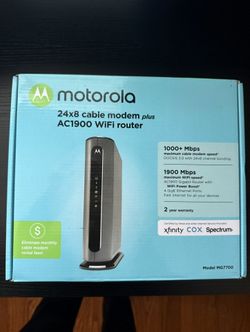Motorola MG7700 Cable Modem + AC1900 WiFi Router (Xfinity, Spectrum, Comcast)