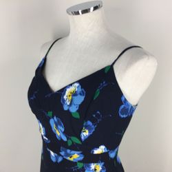 Banana Republic Navy Floral Print Midi Dress Size 6