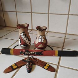 FIVE PIECE MEXICAN POTTERY 
